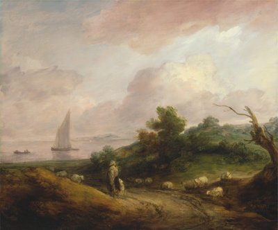 Coastal Landscape with a Shepherd and His Flock by Thomas Gainsborough