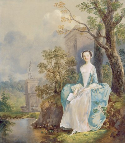 Girl with a Book Seated in a Park by Thomas Gainsborough