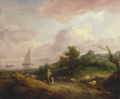 Coastal Landscape with a Shepherd and His Flock by Thomas Gainsborough RA