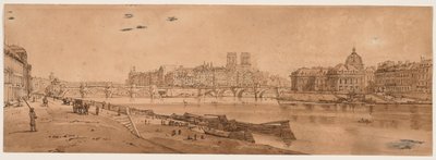 A Selection of Twenty of the Most Picturesque Views in Paris: View of Pont Neuf, part of the Louvre, Notre Dame, and the College of Four Nations by Thomas Girtin
