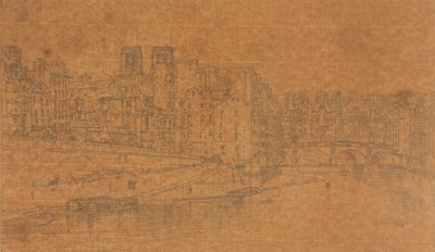 View of the Pont St. Michel, taken from the Pont Neuf, 1803 (study for Plate 4 from Views in Paris) by Thomas Girtin
