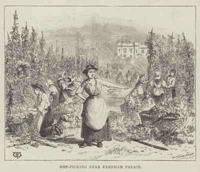 Hop-Picking near Farnham Palace by Thomas Harrington Wilson