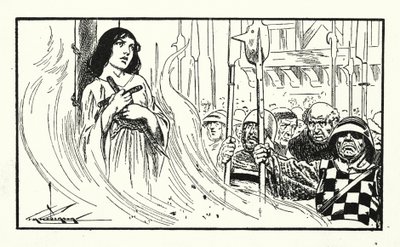 Joan of Arc being burned by Thomas Heath Robinson