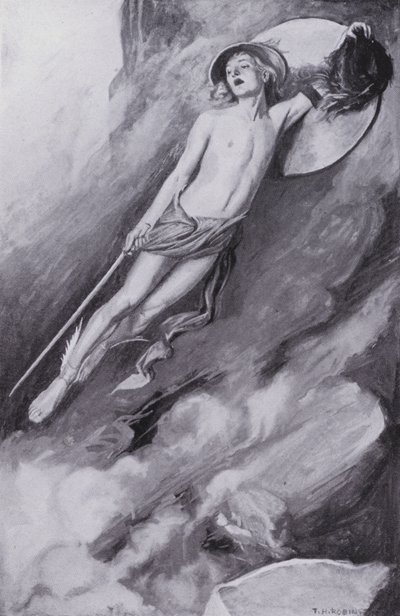 Perseus Sprang into the Air Aloft by Thomas Heath Robinson