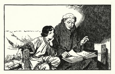 The future King Alfred being educated by Thomas Heath Robinson