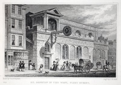 Church of St Dunstan, in the West, Fleet Street, from 