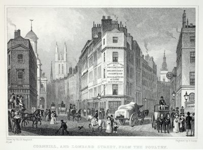 Cornill and Lombard Street, from the Poultry, from 