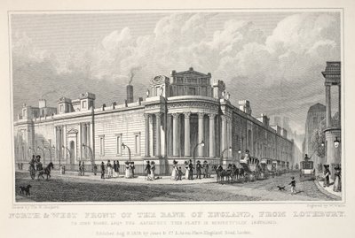 North and West Front of the Bank of England from Lothbury, from 