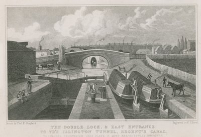The Double Lock and East Entrance to the Islington Tunnel by Thomas Hosmer Shepherd