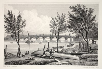 Vauxhall Bridge from Millbank by Thomas Hosmer Shepherd
