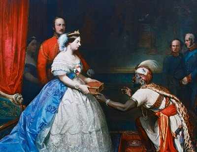 Queen Victoria Presenting a Bible in the Audience Chamber at Windsor, c1861 by Thomas Jones Barker