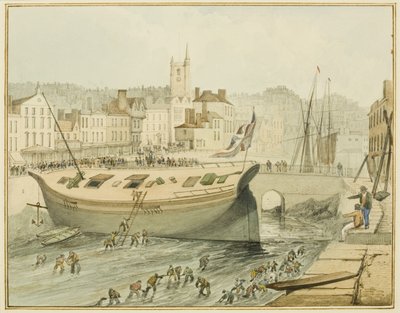 Cleaning the Floating Harbour, 1828 by Thomas Leeson the Elder Rowbotham