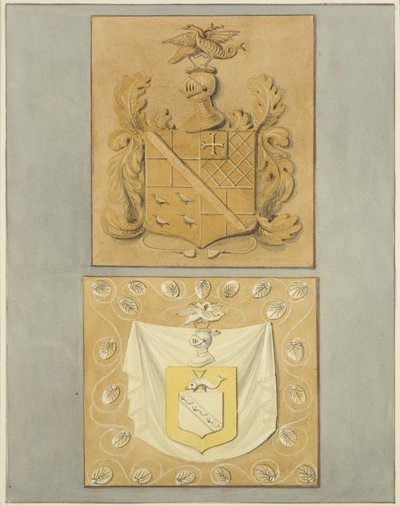 Coats-of-Arms on the Doorway in Langton Mansion, on the Back by Thomas Leeson the Elder Rowbotham