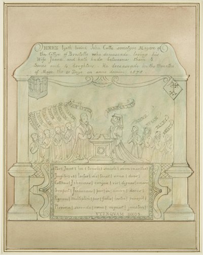Mural Tablet of John Cutte in Burnett Church by Thomas Leeson the Elder Rowbotham