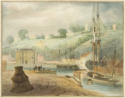Old Floating Dock, Hotwell Road, looking towards Clifton and Goldney Rotunda by Thomas Leeson the Elder Rowbotham