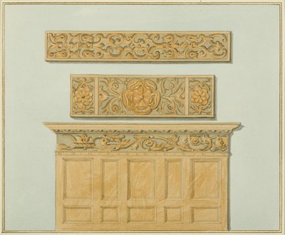 Parts of the Panelling and Frieze, in Langton Mansion, on the Back by Thomas Leeson the Elder Rowbotham