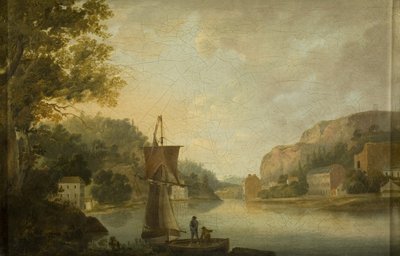 View of the Avon and Hotwells showing the foundations for Windsor Terrace by Thomas Leeson the Elder Rowbotham