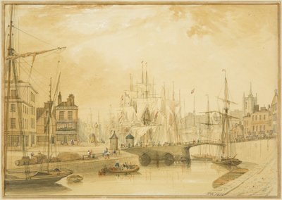View of the Drawbridge and part of the Frome by Thomas Leeson the Elder Rowbotham