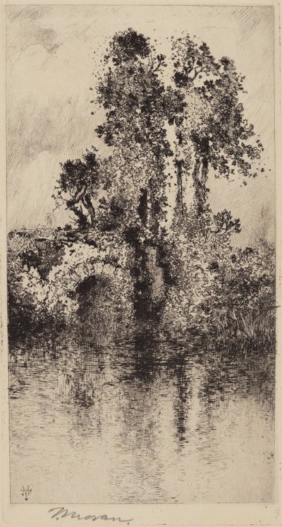 Bridge and Trees by Thomas Moran