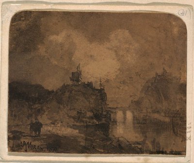 Drawing, River Scene, Grand Canyon, Colorado, 1870 by Thomas Moran