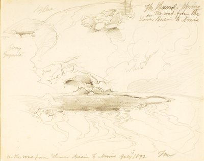 The Beryl Spring on the Road from the Lower Basin to Norris by Thomas Moran