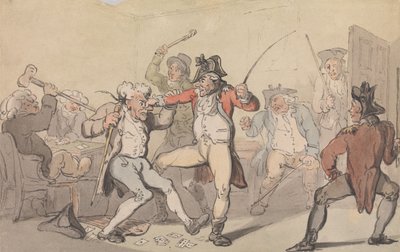 A Black Leg Detected Secreting Cards by Thomas Rowlandson