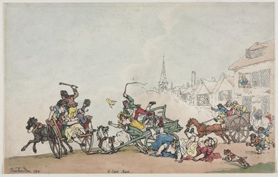 A Cart Race by Thomas Rowlandson