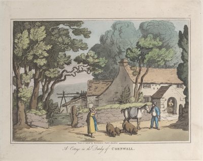 A Cottage in the Dutchy of Cornwall, from Sketches from Nature by Thomas Rowlandson