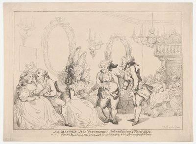 A Master of Ceremonies Introducing a Partner by Thomas Rowlandson