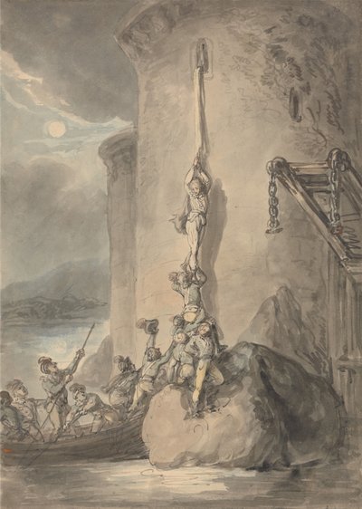 A Military Escapade by Thomas Rowlandson