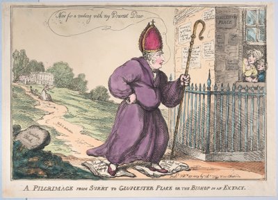 A Pilgrimage from Surry to Gloucester Place or the Bishop in an Ecstasy by Thomas Rowlandson