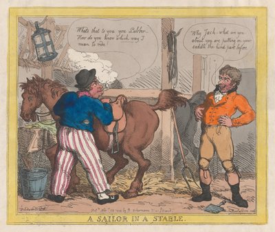 A Sailor in a Stable by Thomas Rowlandson