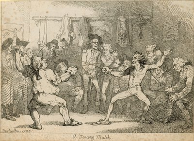 A Fencing Match by Thomas Rowlandson