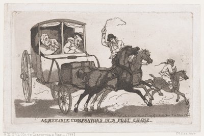 Agreeable Companions in a Post Chaise by Thomas Rowlandson