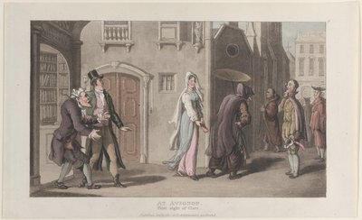 At Avignon, First Sight of Clara, from Journal of Sentimental Travels, December 1, 1817 by Thomas Rowlandson