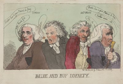 Blue and Buff Loyalty by Thomas Rowlandson