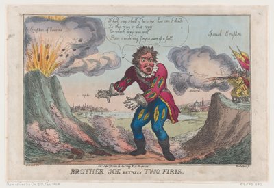 Brother Joe Between Two Fires by Thomas Rowlandson