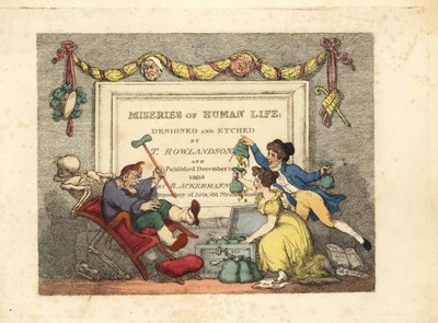 Calligraphic Title Page with Vignette of the Skeleton of Death by Thomas Rowlandson