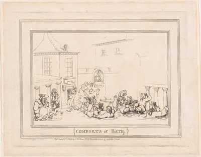 Comforts of Bath, Plate 7 by Thomas Rowlandson