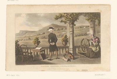 Doctor Syntax Stares at a Procession in the Landscape by Thomas Rowlandson