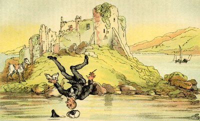 Dr Syntax Tumbling into the Water by Thomas Rowlandson