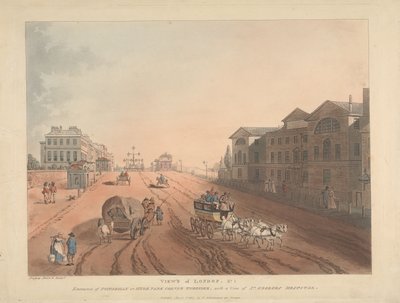 Entrance of Piccadilly or Hyde Park Corner Turnpike (No. 1) by Thomas Rowlandson