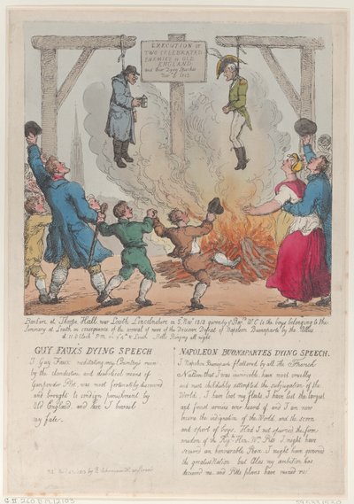 Execution of Two Celebrated Enemies of Old England, November 27, 1813 by Thomas Rowlandson