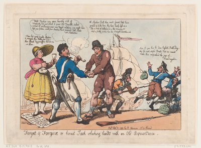 Forget & Forgive, or Honest Jack Shaking Hands with an Old Acquaintance by Thomas Rowlandson