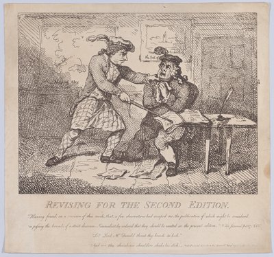 Frontispiece, Revising for the Second Edition Picturesque Beauties of Boswell by Thomas Rowlandson