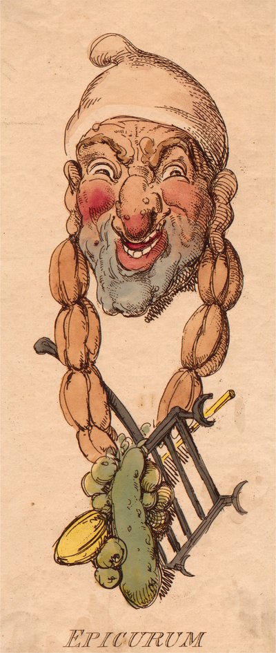 Heads: Epicurus by Thomas Rowlandson