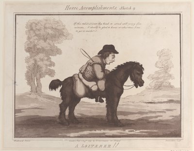 Horse Accomplishments, Sketch 9: A Loiterer !! by Thomas Rowlandson