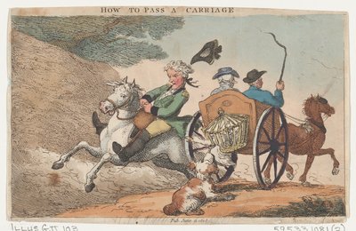 How to Pass a Carriage, June 11, 1808 by Thomas Rowlandson