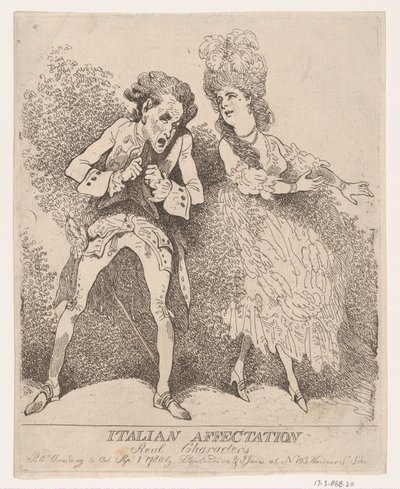 Italian Affectation, Real Characters, September 1, 1780 by Thomas Rowlandson