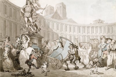 La Place des Victoires, Paris, c.1789 by Thomas Rowlandson